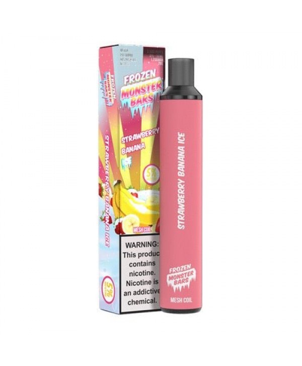 Monster Bars 3500 Frozen Strawberry Banana Ice Disposable Vape Pen