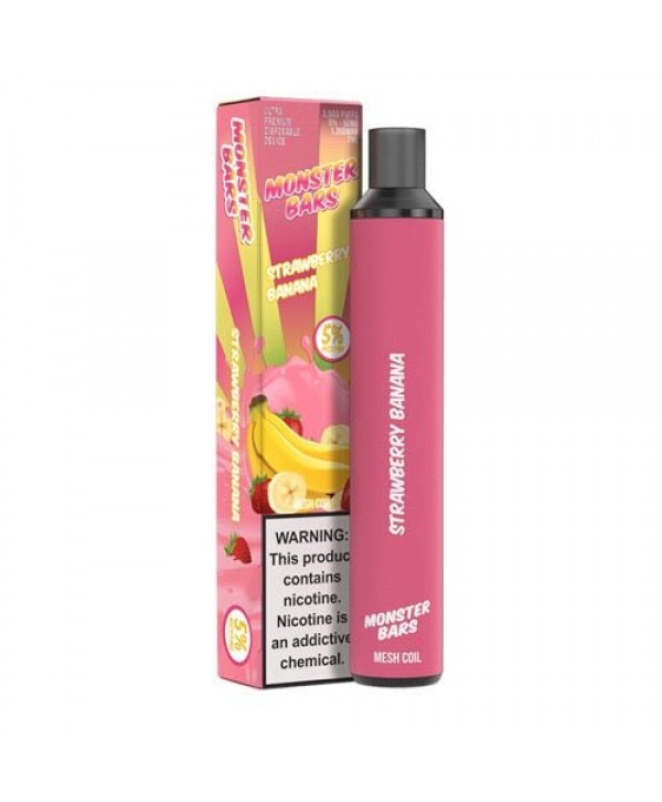 Monster Bars 3500 Strawberry Banana Disposable Vape Pen