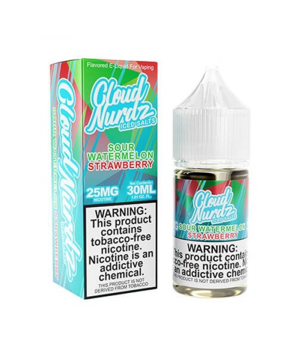 Cloud Nurdz Salts Sour Watermelon Strawberry Iced eJuice