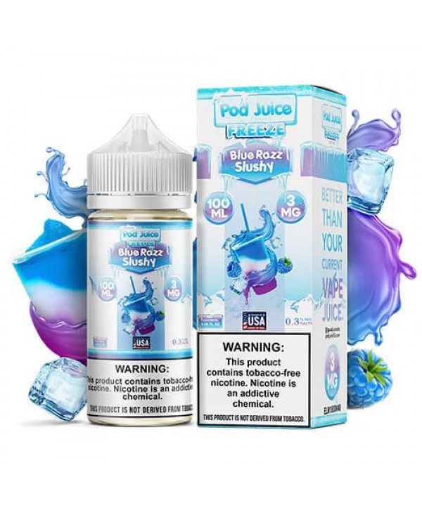 Pod Juice Synthetic Blue Razz Slushy Freeze eJuice
