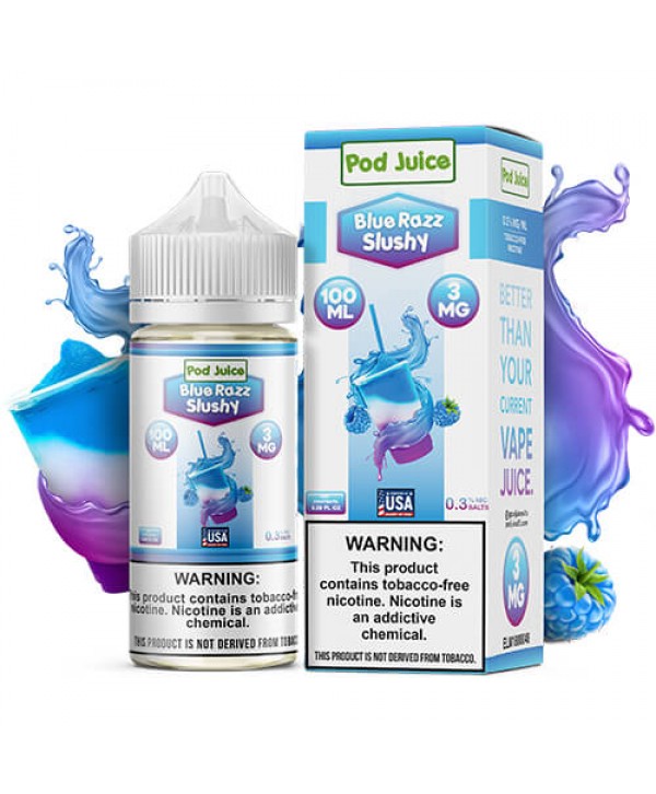 Pod Juice Synthetic Blue Razz Slushy eJuice