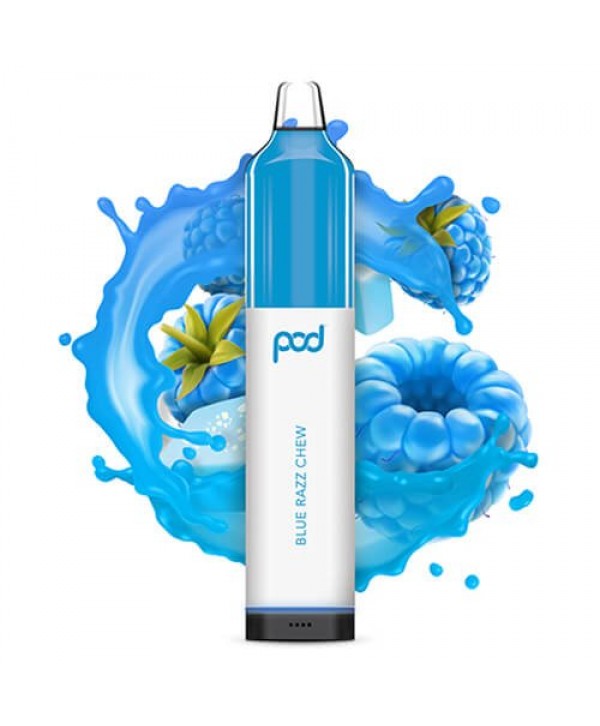 Pod Juice Synthetic Mesh 5500 Blue Razz Chew Disposable Vape Pen