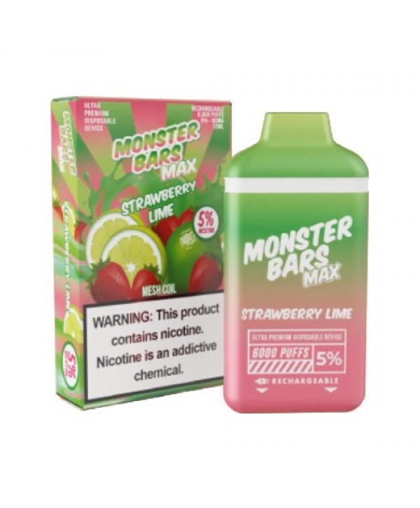 Monster Bars MAX 6k Strawberry Lime Disposable Vape Pen