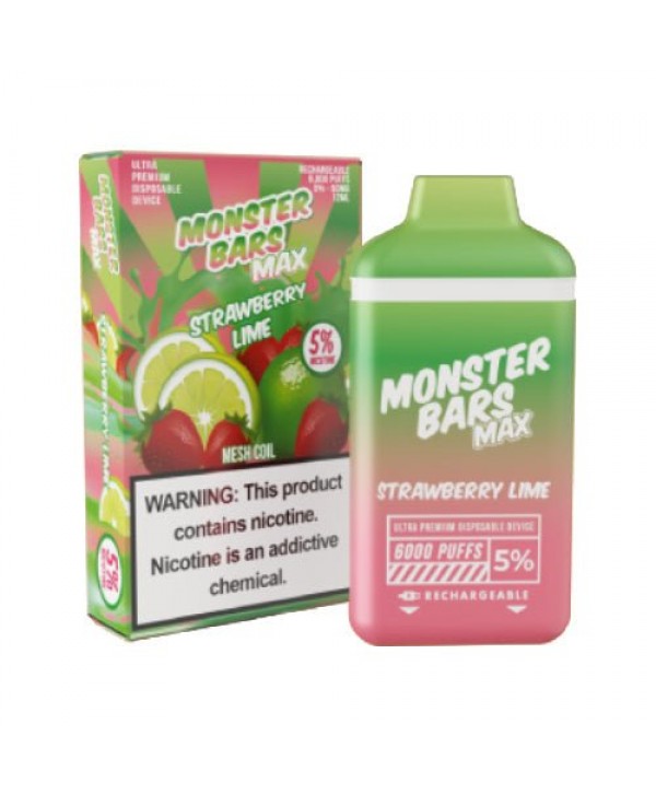 Monster Bars MAX 6k Strawberry Lime Disposable Vape Pen